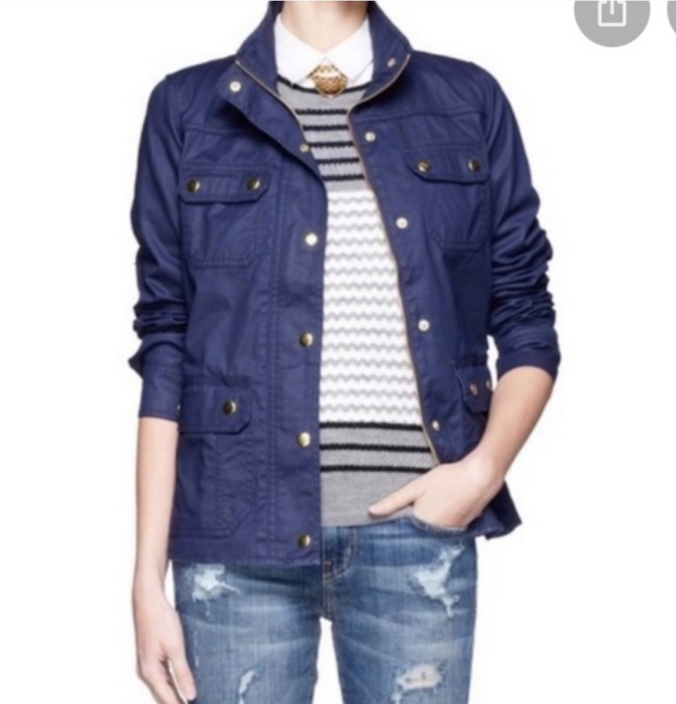 J Crew Navy blue jacket with gold hardware size xS